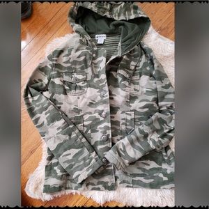Camouflage Button Up Hoodie XL